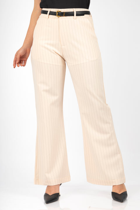 Pantalon Karol Rayas - Crema